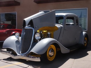 primer gray hotrod coupe