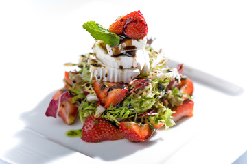strawberry salad, on white
