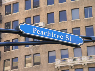 Obraz premium peachtree street sign