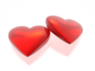 two loves heart together