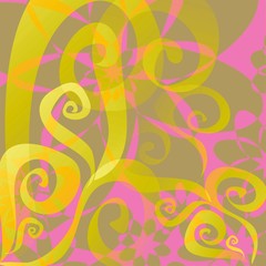 pink abstract floral background with spirals
