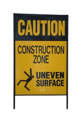 caution uneven surface sign