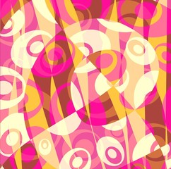 abstract retro circles - pink