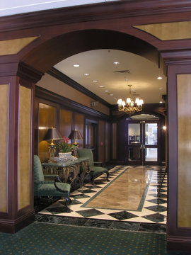 luxury hotel spa corridor