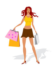 girl with shopping bags