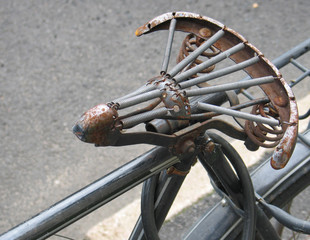 old bicycle saddle - obrazy, fototapety, plakaty