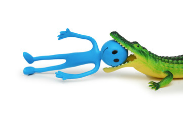 crocodile killing smilie - isolated on white