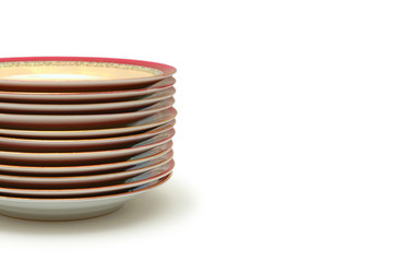stacked plates isolated on white - space for your