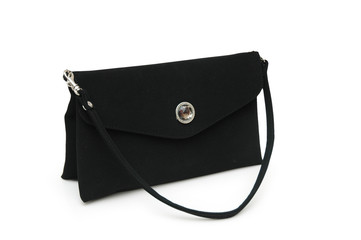 black fashion bag isolated on the white
