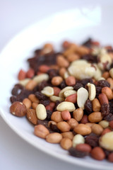 mixed nuts on plate