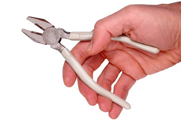 using a pair of pliers.