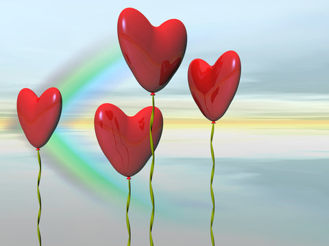 valentine heart balloons.