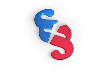 Fototapeta premium paragraph - blue red