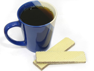 cup of tea with wafers