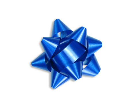 blue gift bow (with clipping path)