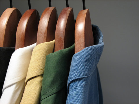 Colourful Shirts In A Closet