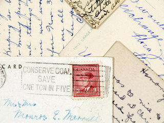 handwritten old postcards