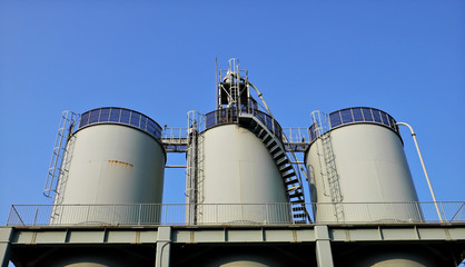 huge industrial reservoir barrels