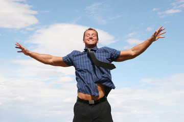 ecstatic business man