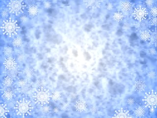 winter snowflake background and frame
