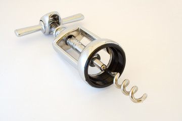 the corkscrew isolated on white