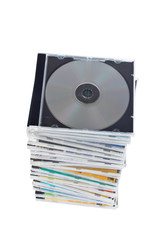 stack of dvds and cds
