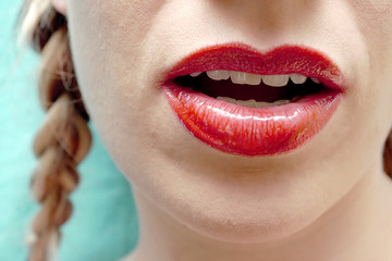 Obraz premium sexy red lips