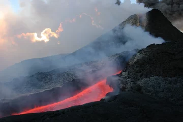 Tableaux sur verre Volcan etna 0011