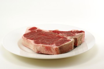raw t-bone steak