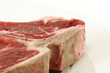 raw t-bone steak