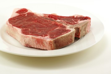 raw t-bone steak