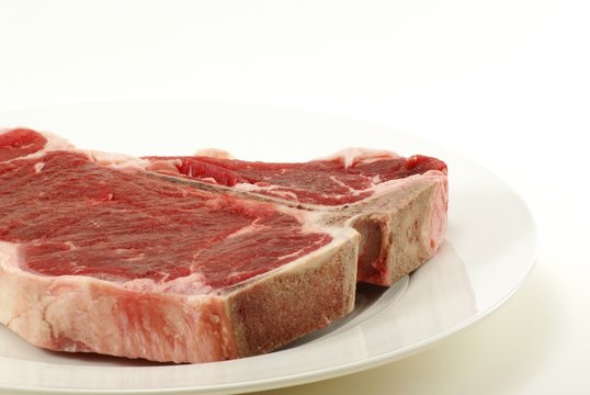 raw t-bone steak