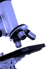 closeup of a microscope
