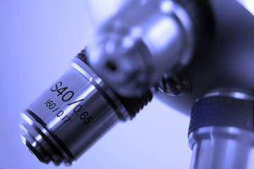 a lens from microscope used in medical laboratory