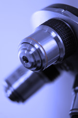 a lens from microscope used in medical laboratory