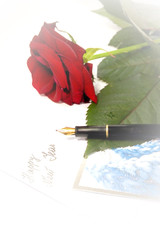 pen and flower