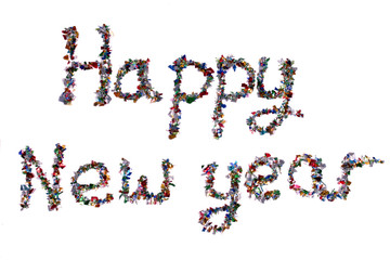 happy new year written in glitter.