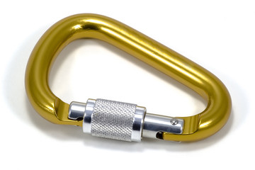 locking gold carabineer closeup