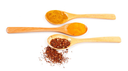 spices in the spoons