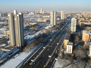 city in the winter