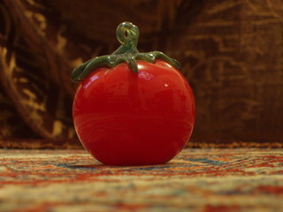 rich red glass tomato/rich background