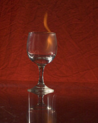 flaming glass