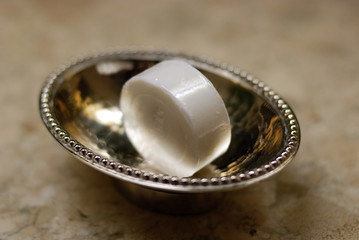 close up of soap dish