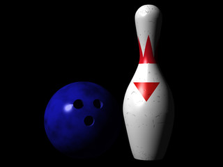 bowling ball and pin