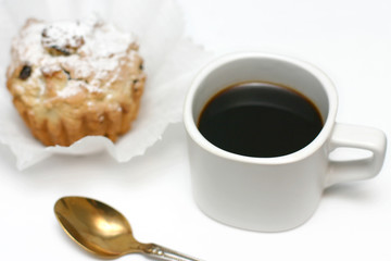black coffee and cakes