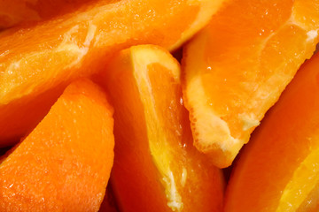 closeup of orange quarters