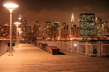 Crédence de cuisine en verre imprimé Manhattan manhattan skyline at night