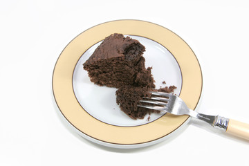 slice of chocolate cake on a plate
