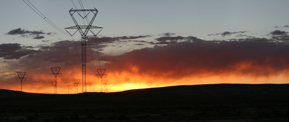 sunset powerlines