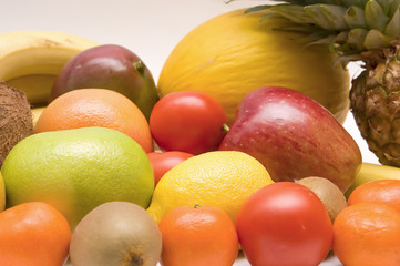 colorful set of different fruits